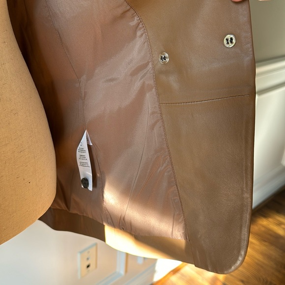 FRAME 70s Blazer - Leather Jacket size 6 Latte - Picture 8 of 16